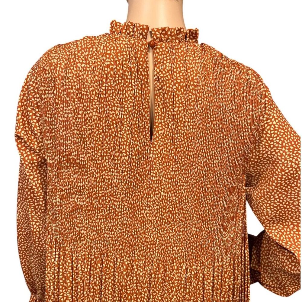 Indie & Co Rust & Cream Color Remi Midi Dress Sz M - image 7